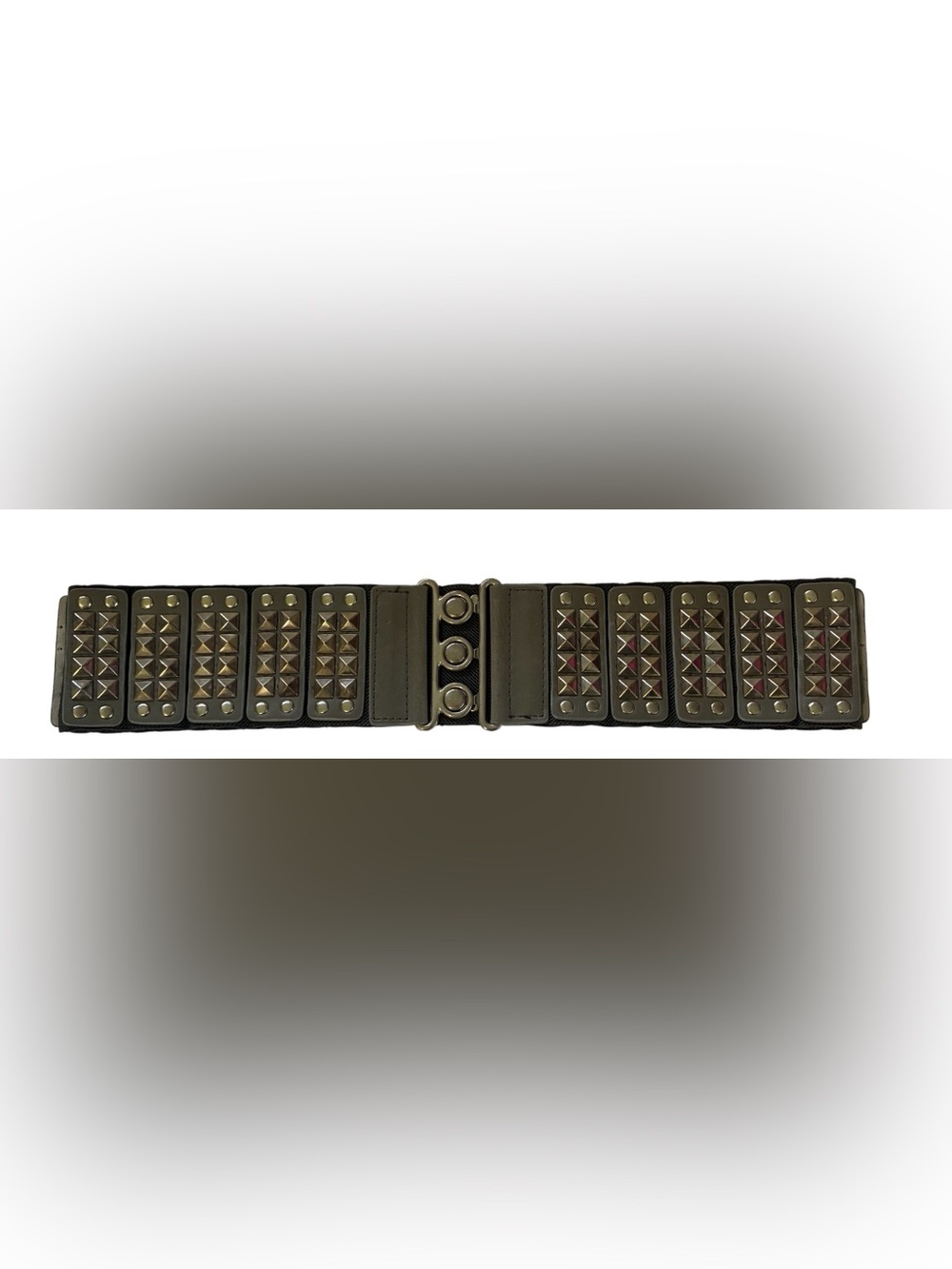 STUDDED BELT TRIPLE CLASP STRETCHY